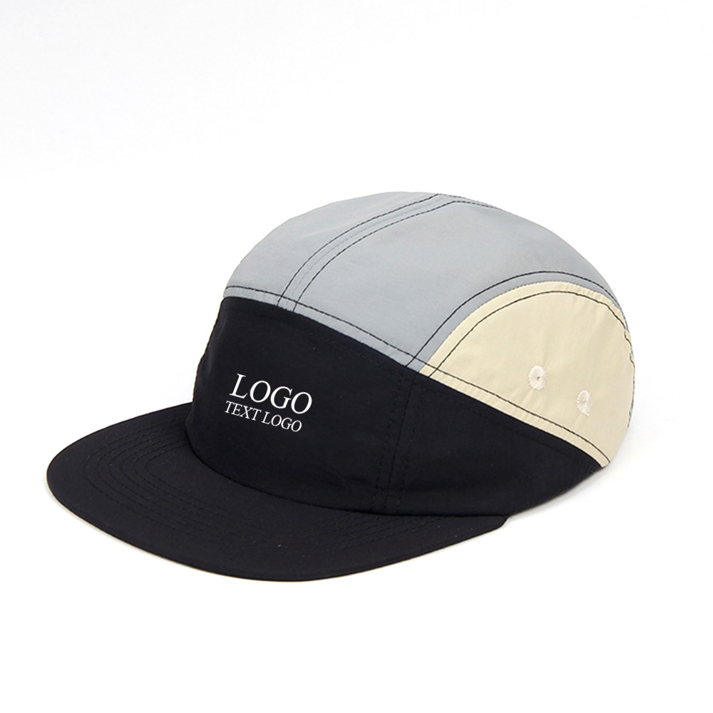 Lightweight and Fashionable Youth Hats Black Smoke Gray Khaki Splicing with Logo