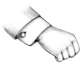 Secure the tail horizontally after threading the cuffs.