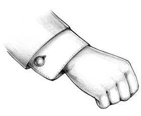 Gennem begge manchetter vendes halen tilbage til vandret og låses.