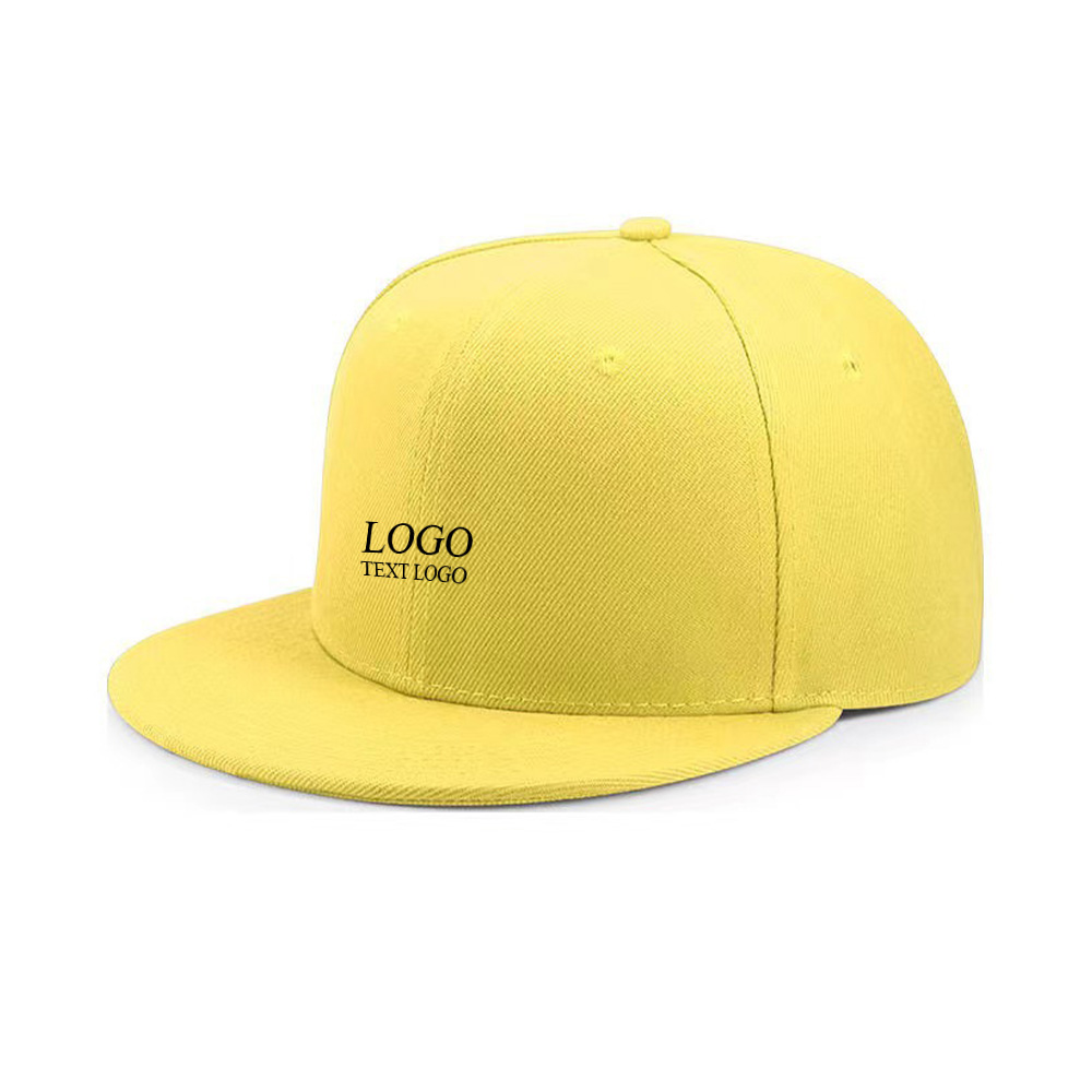 Personalized Hip Hop Youth Hats Yellow with Logo