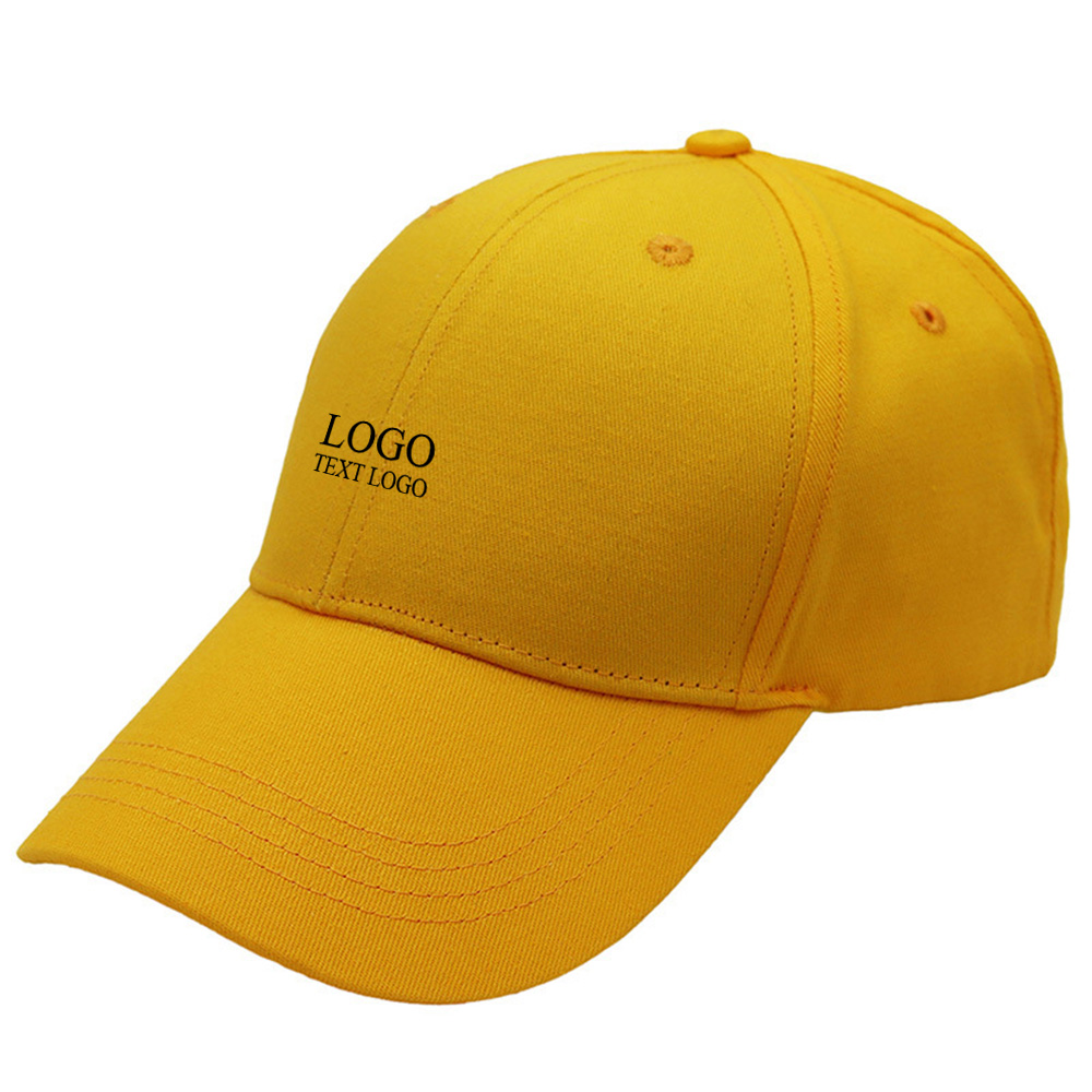 Youth Fashion Custom Hats with Logo Yellow with Logo