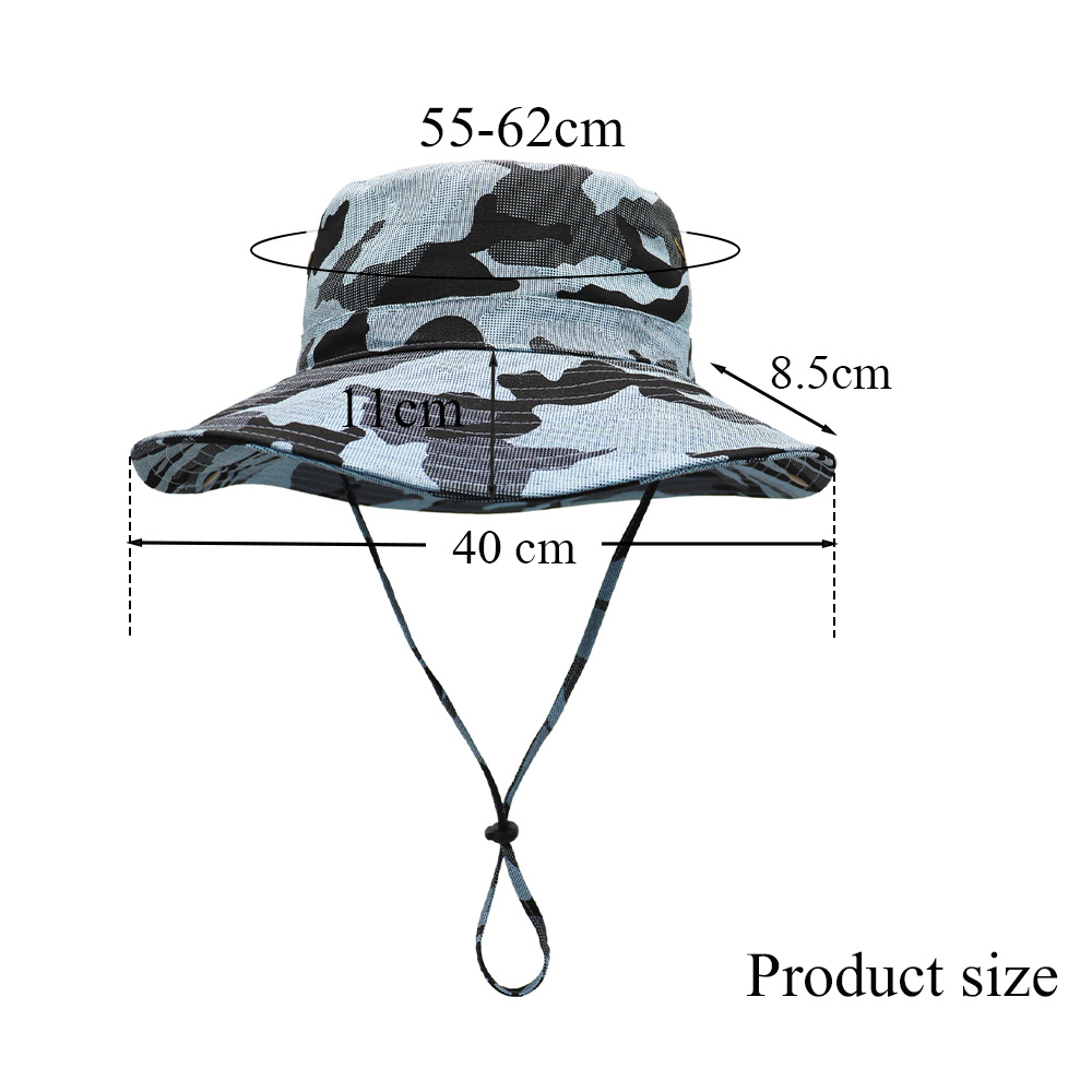 Tactical Camouflage Large Brim Custom Bucket Hats