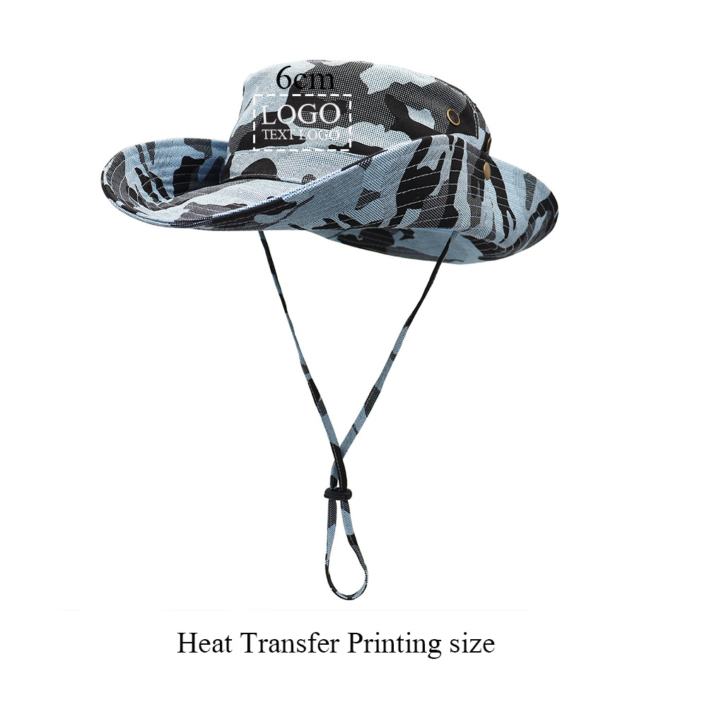 Tactical Camouflage Large Brim Custom Bucket Hats