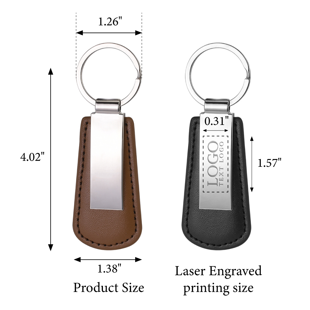 Custom Vegan Leather Drop Shaped Keychain Custom Vegan Leather Drop Shaped Keychain
