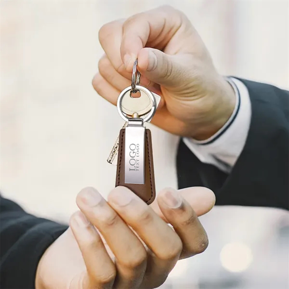 Custom Vegan Leather Drop Shaped Keychain Custom Vegan Leather Drop Shaped Keychain