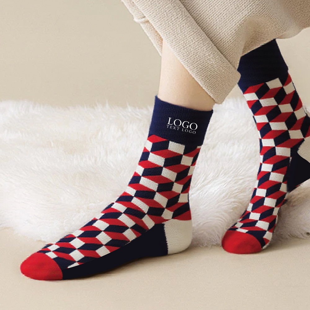 Casual Jacquard Mid Calf Crew Cotton Socks-8