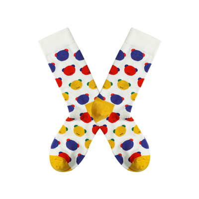 Custom Jacquard Bear Head Pattern Crew Socks