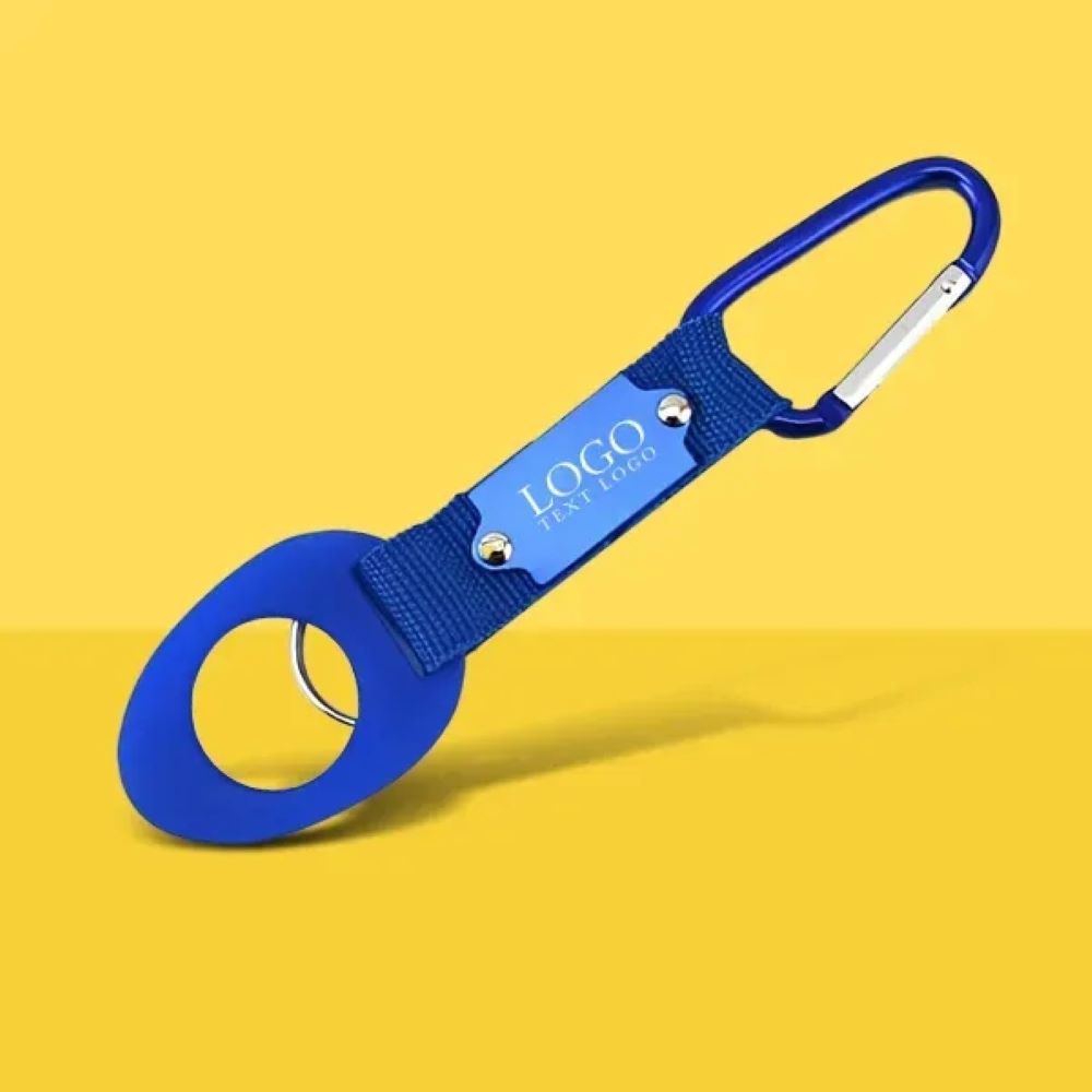 Universal Water Bottle Holder W Metal Carabiners Clip Blue With Logo