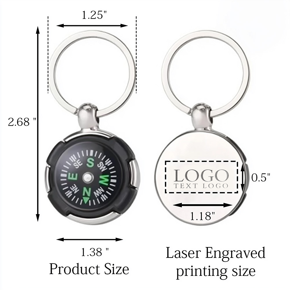 Promo Mini Compass Keychain With Logo