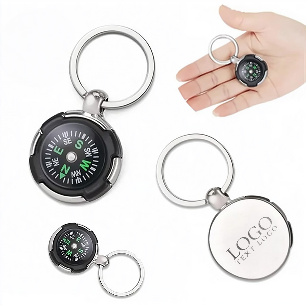 Promo Mini Compass Keychain With Logo