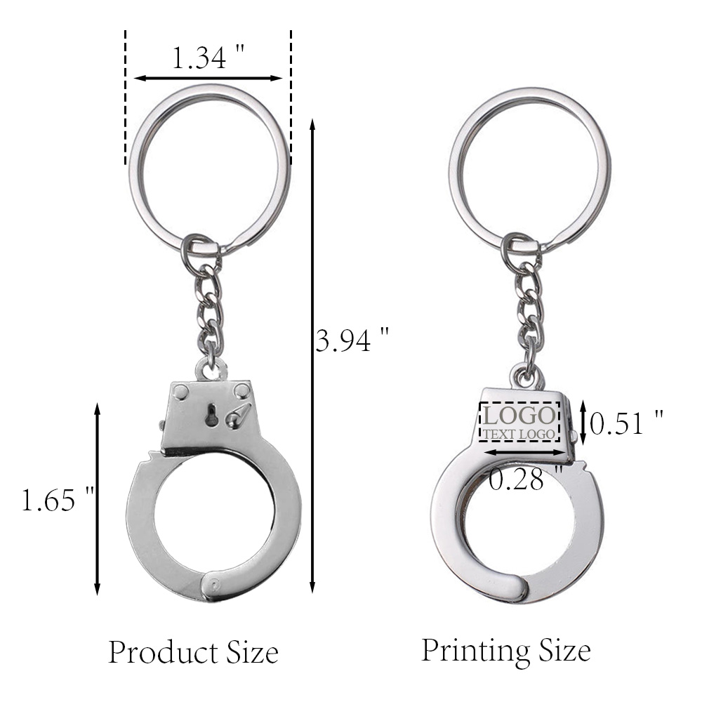 Custom Metal Handcuff Shaped Key Chain