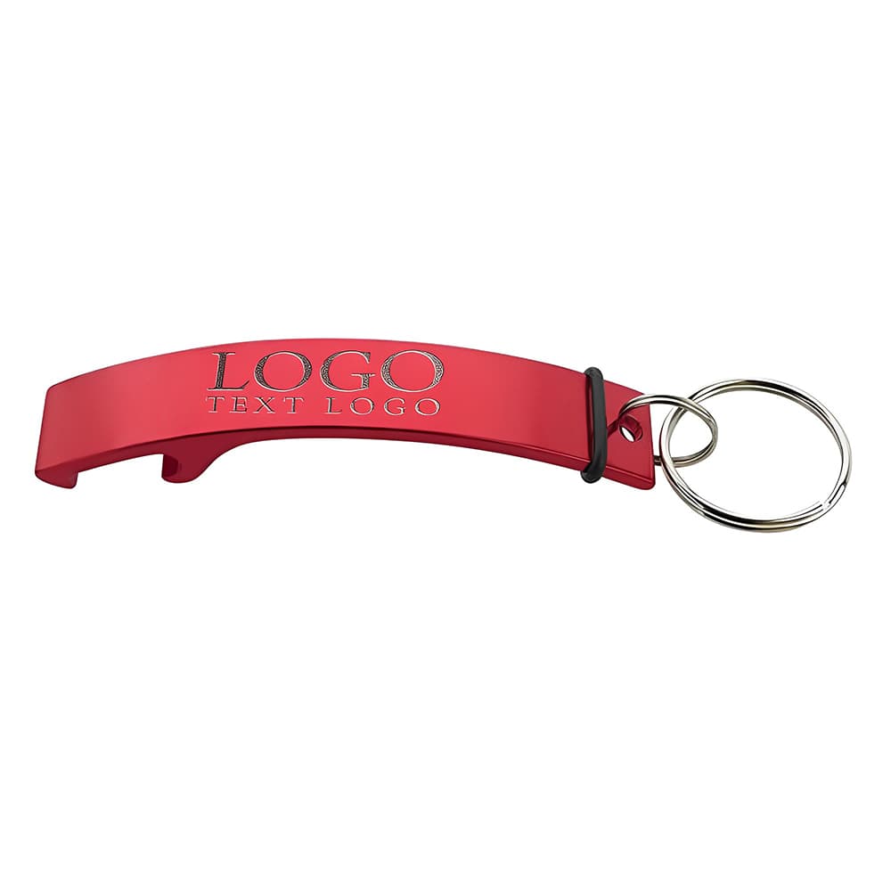 Branded Curve Aluminum Bottle Opener Red With Logo