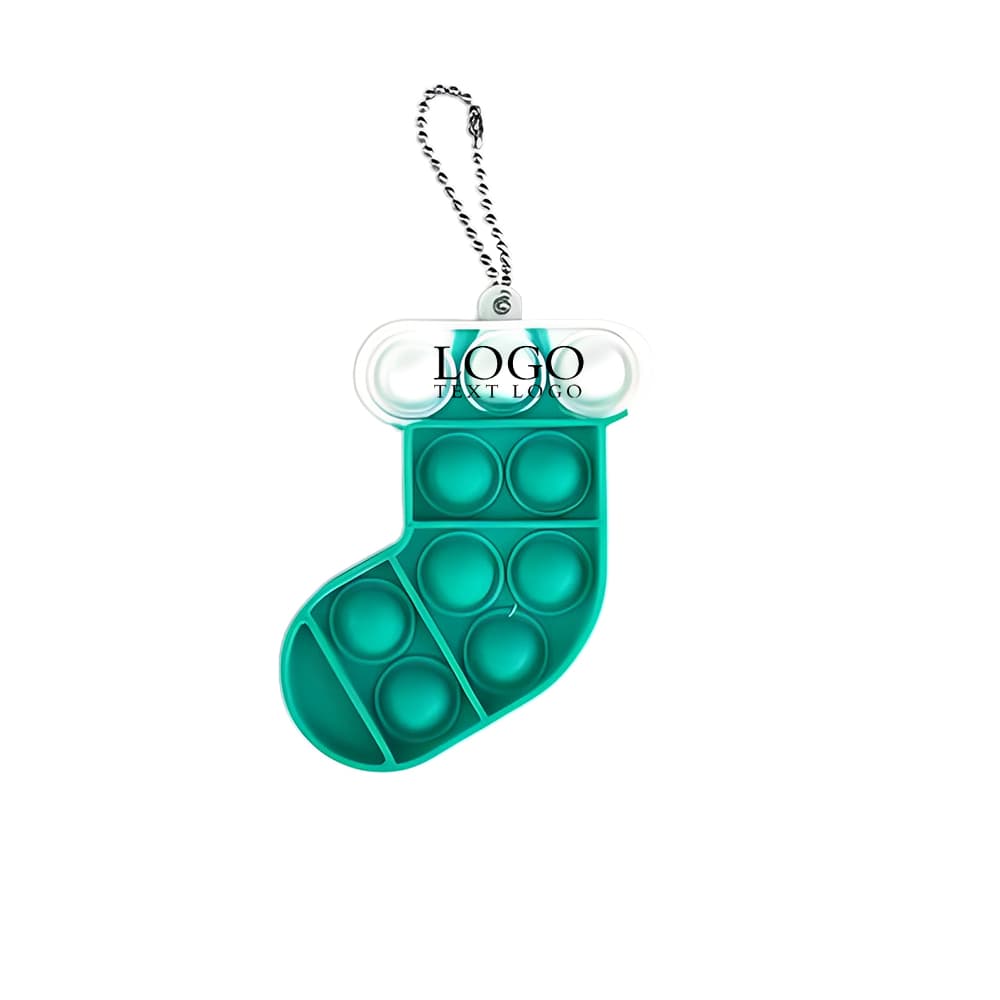 Christmas Pop Bubble Toy Keychain Logo Green