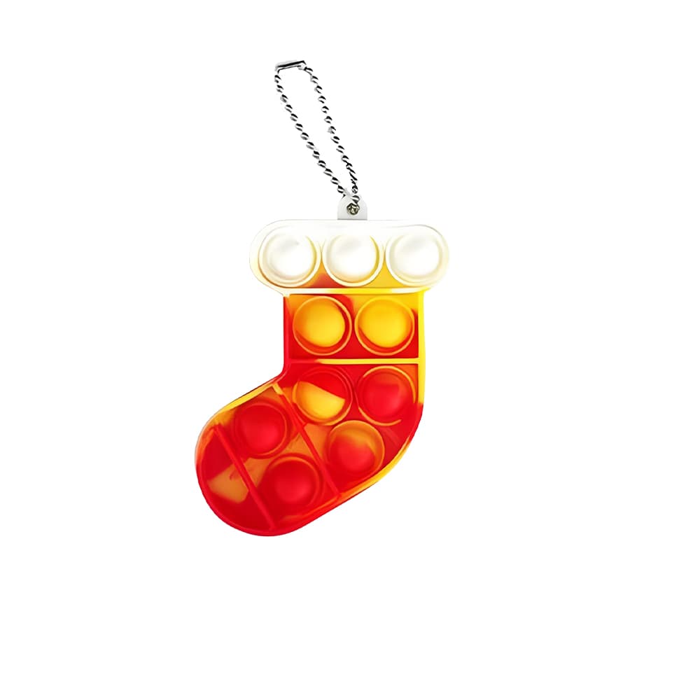 Christmas Pop Bubble Toy Keychain Logo Orange