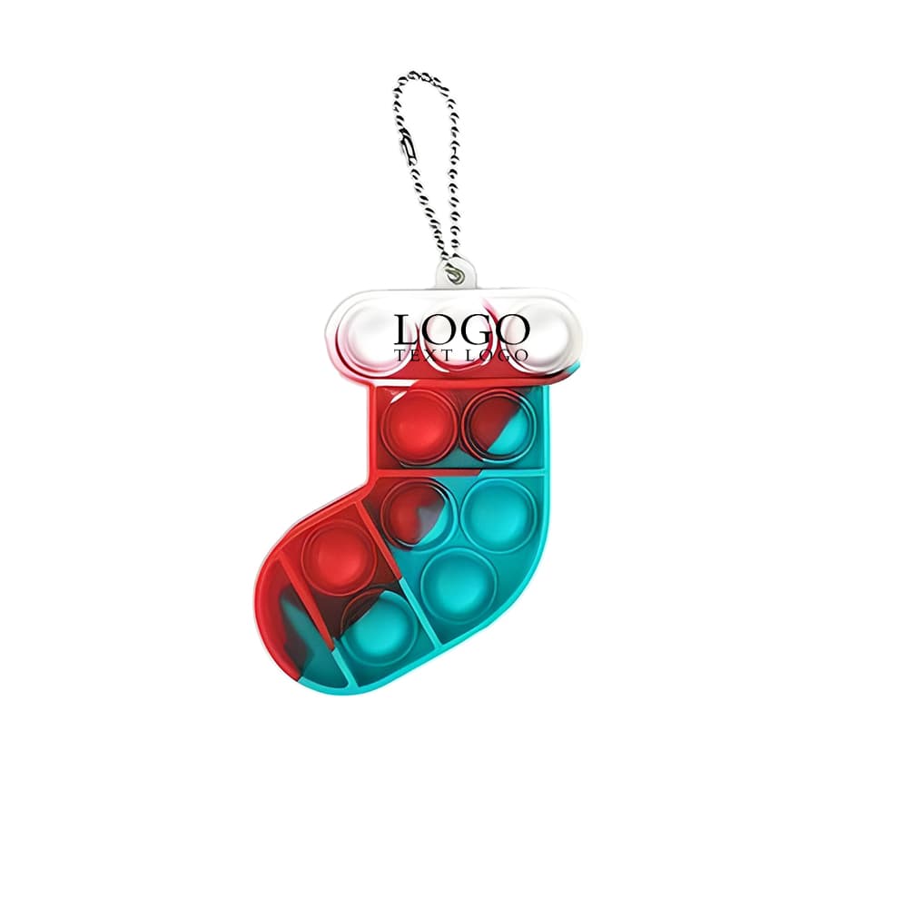 Christmas Pop Bubble Toy Keychain Logo Red