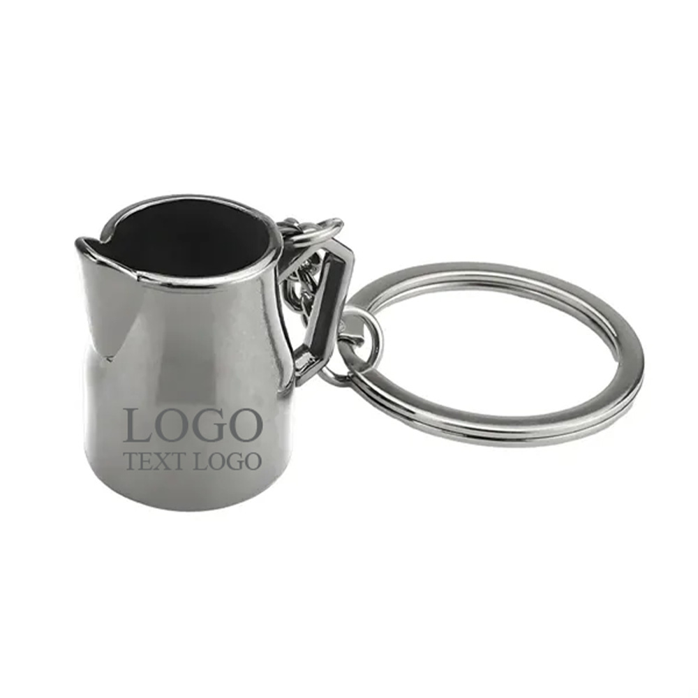 Custom Alloy Coffee Cup Shape Key Chain Black with Logo