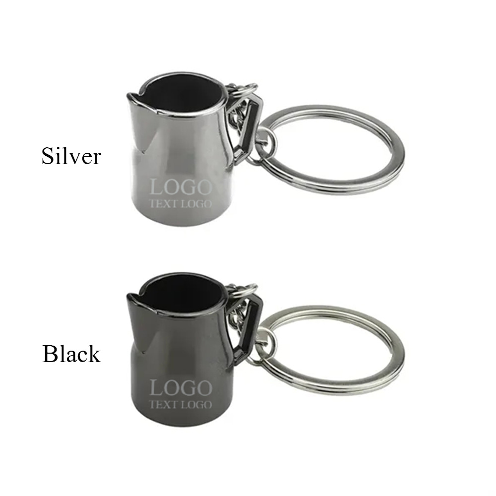 Custom Alloy Coffee Cup Shape Key Chain Black with Logo