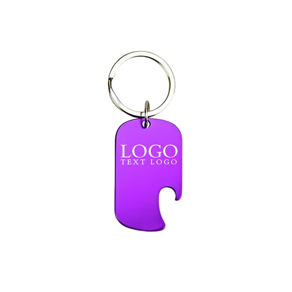 Promotional Dog Tag With Bottle Opener Purple With Logo