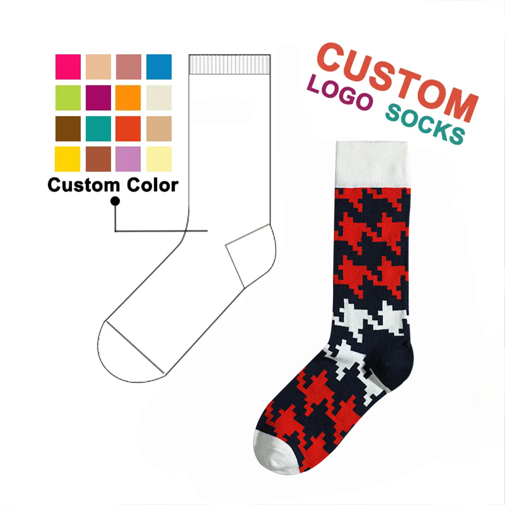 Casual Jacquard Mid Calf Crew Cotton Socks-7-1