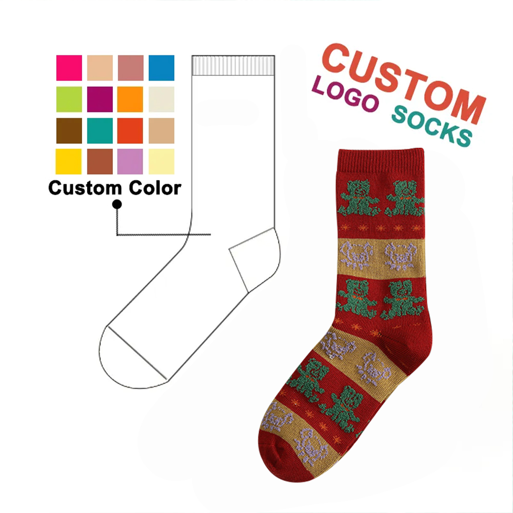 Custom Christmas Cotton Crew Socks-6-1
