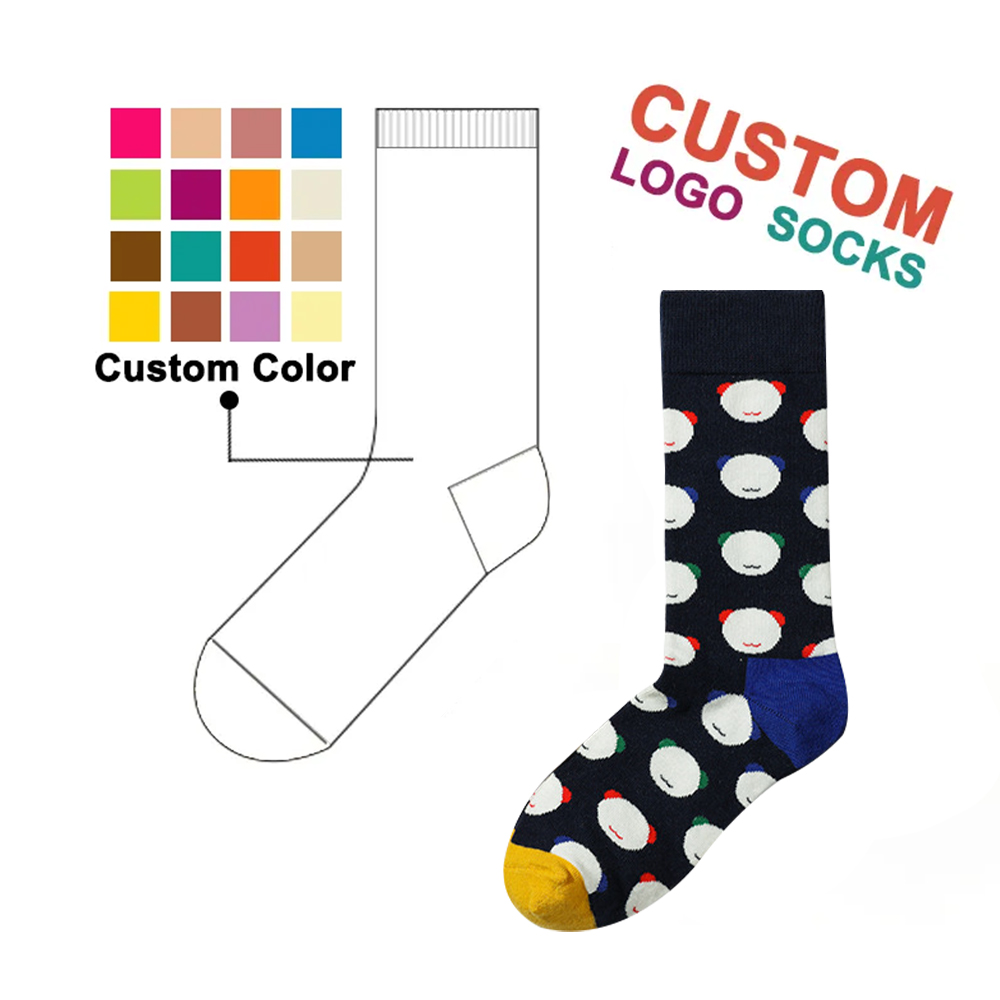 Custom Jacquard Bear Head Pattern Dress Socks-6-1 Custom Jacquard Bear Head Pattern Dress Socks-6-1
