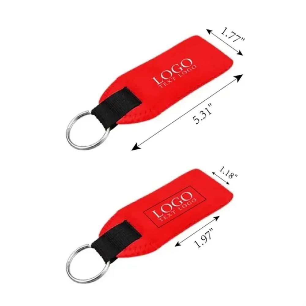 Custom Neoprene Floating Keychain Yellow with Logo