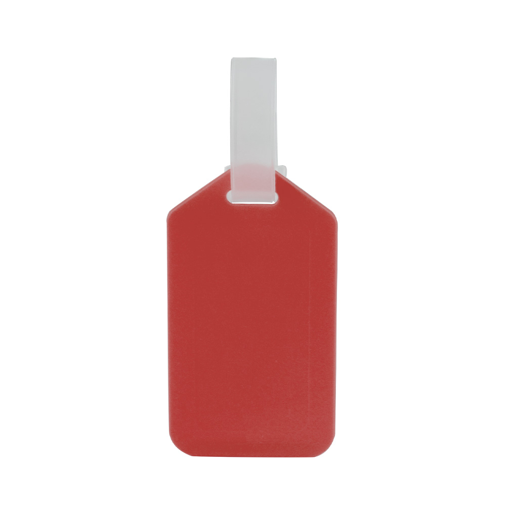 Kleurrijke plastic bagagelabels met logo rood Kleurrijke plastic bagagelabels met logo rood