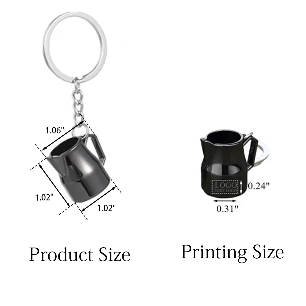 Custom Alloy Coffee Cup Shape Key Chain Silver