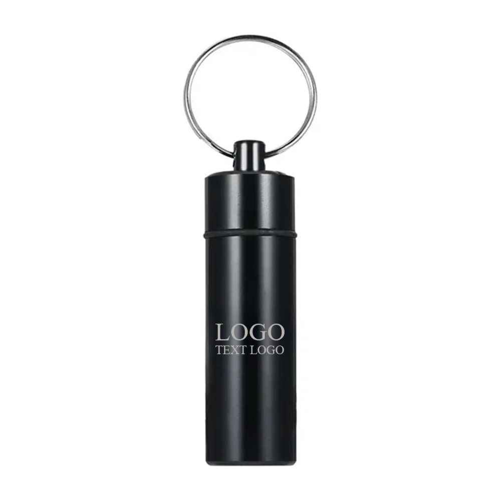 Custom Waterproof Pill Box Keychain Purple with Logo