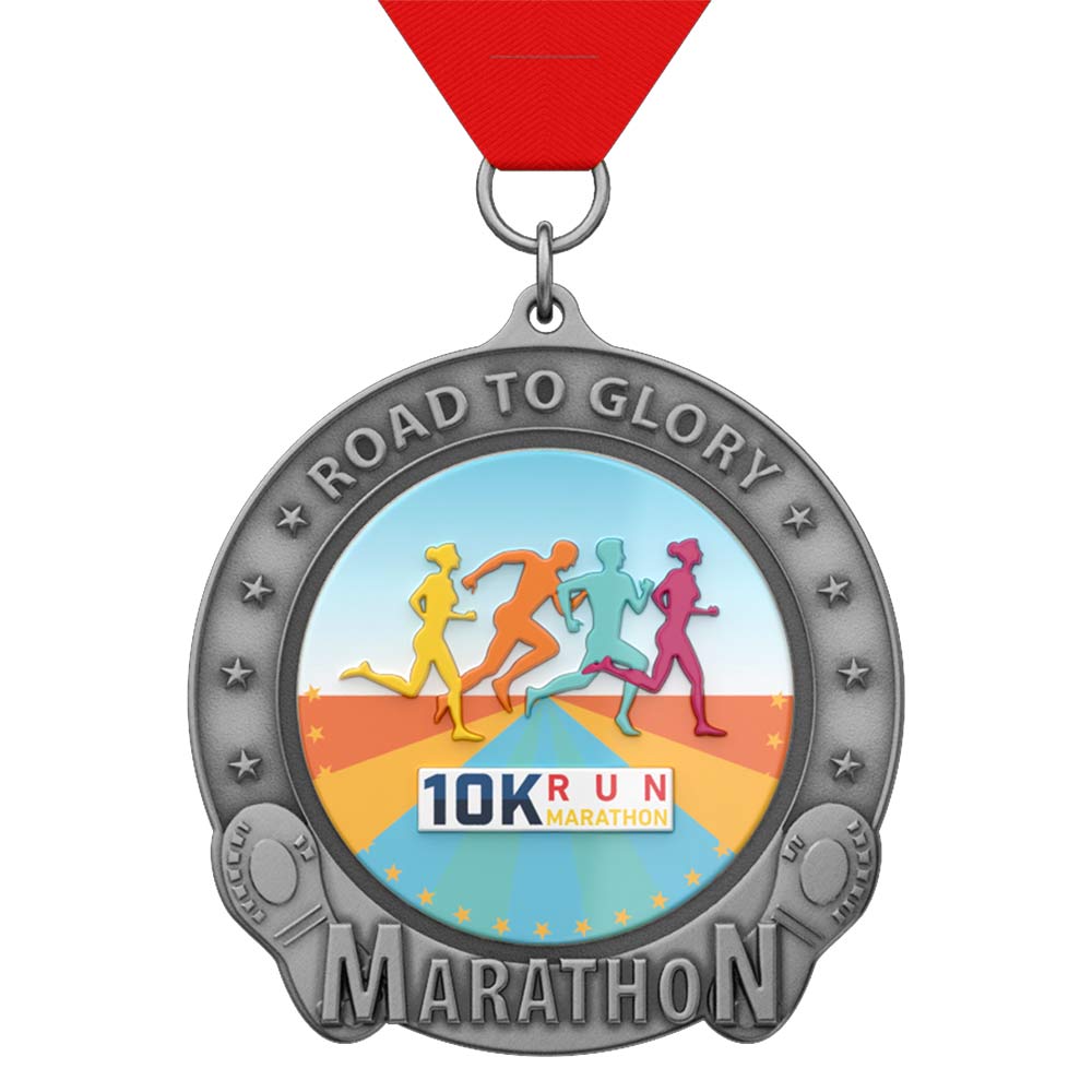 10K Run Unity Silver Medal with ribbon