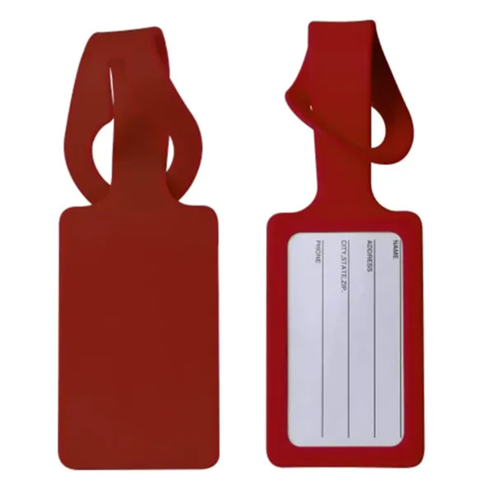Rectangular Silicone Luggage Tag Black with Logo Rectangular Silicone Luggage Tag Black with Logo