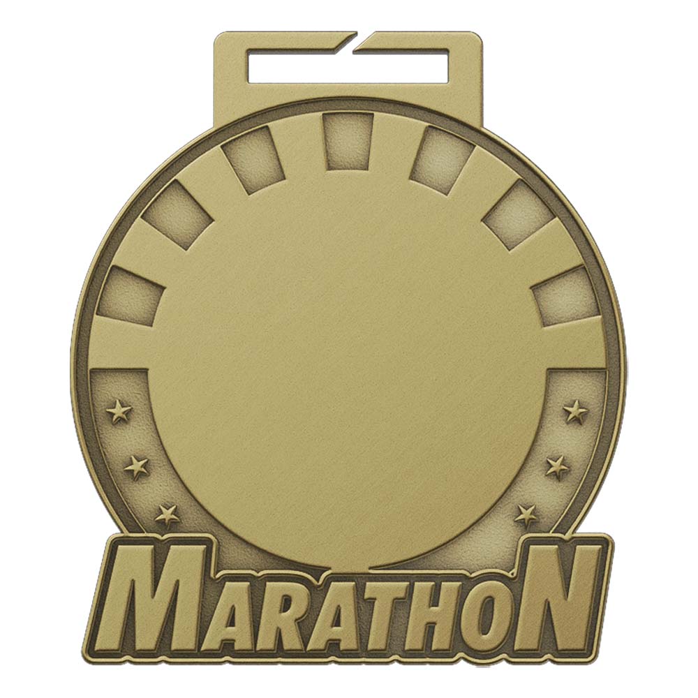 Custom Finisher Marathon Medal Antique Gold Custom Finisher Marathon Medal Antique Gold