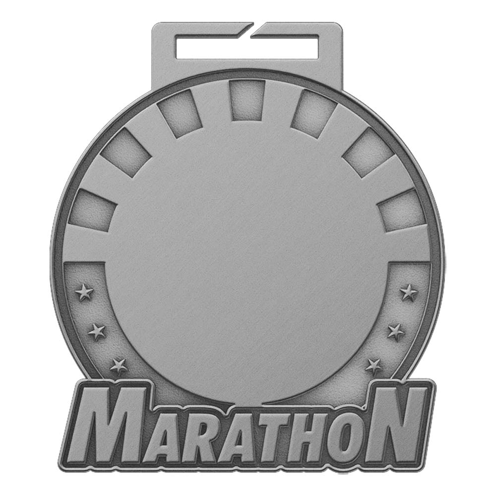 Custom Finisher Marathon Medal Antique Silver Custom Finisher Marathon Medal Antique Silver