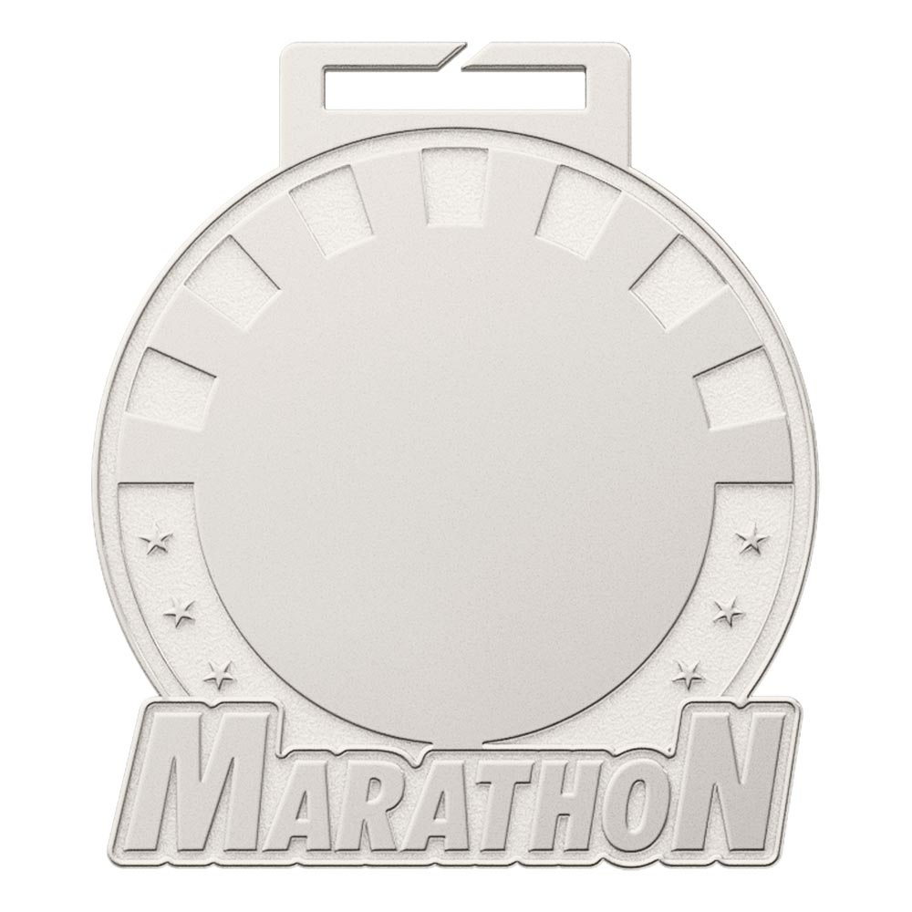 Custom Finisher Marathon Medal Shiny Silver Custom Finisher Marathon Medal Shiny Silver