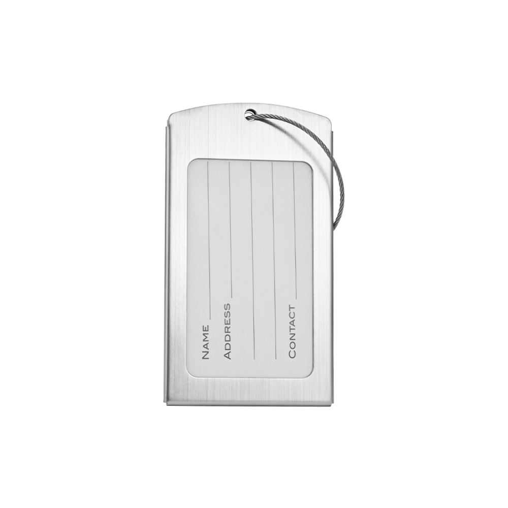 Stylish Metal Luggage Tag Front