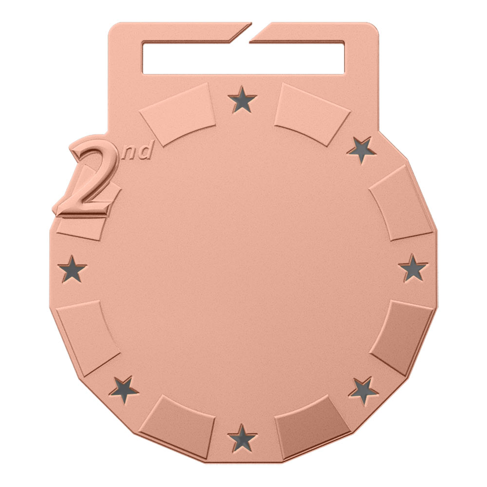 2nd Place Dream and Passion Soccer Medal Shiny Copper