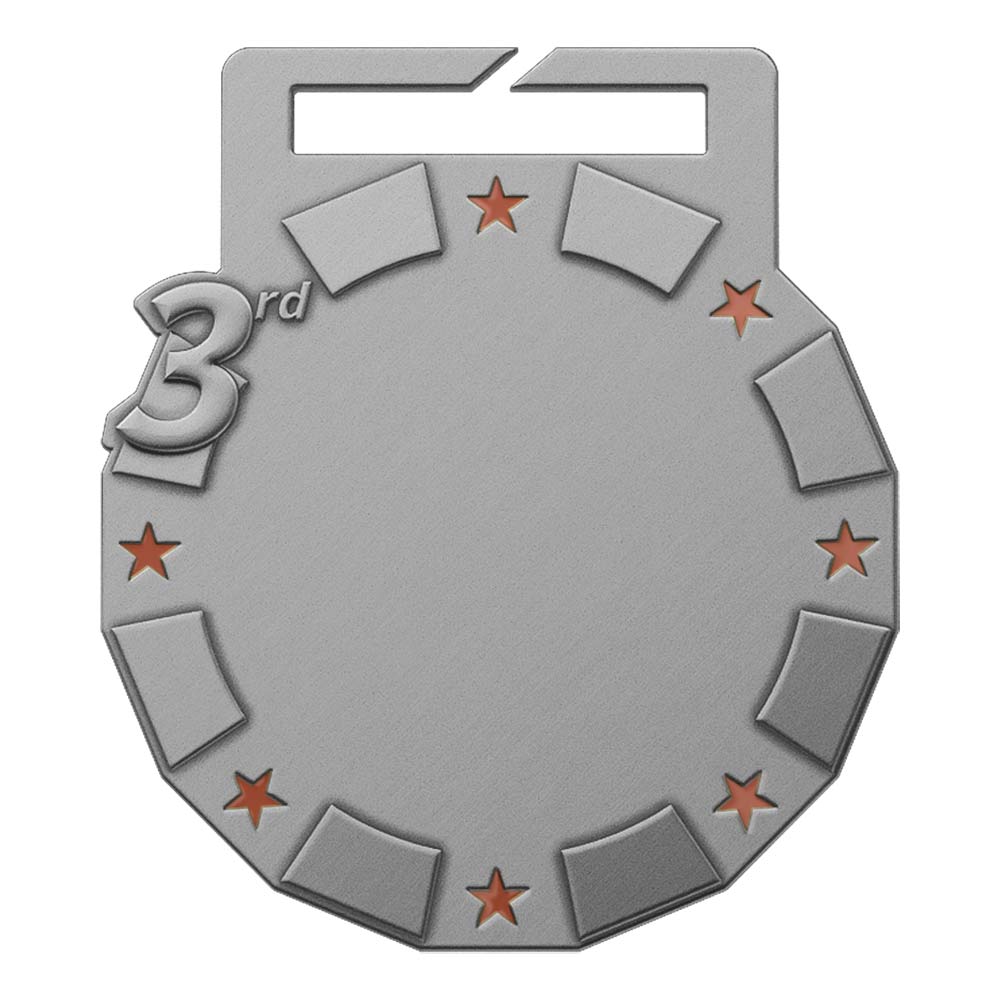 3rd - Place Basketball Team Medal Antique Silver 3rd - Place Basketball Team Medal Antique Silver