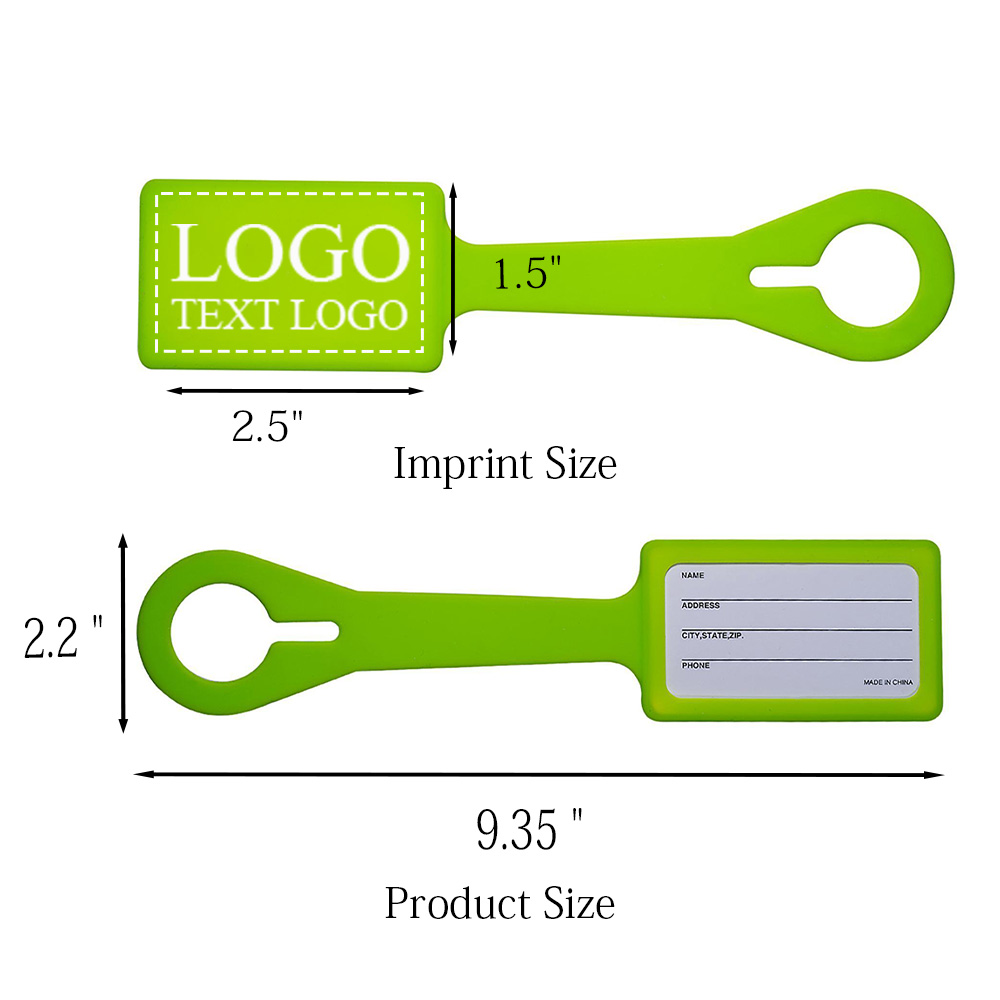 Rectangular Silicone Luggage Tag Black with Logo Rectangular Silicone Luggage Tag Black with Logo