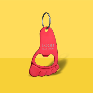 Custom Foot Shaped Bottle Opener Keychain
