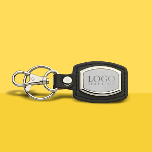 Customized Leather And Brushed Plate Keyring Gift Keychain