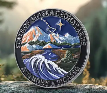 Alaska 3D Challenge Coins with UV Printed