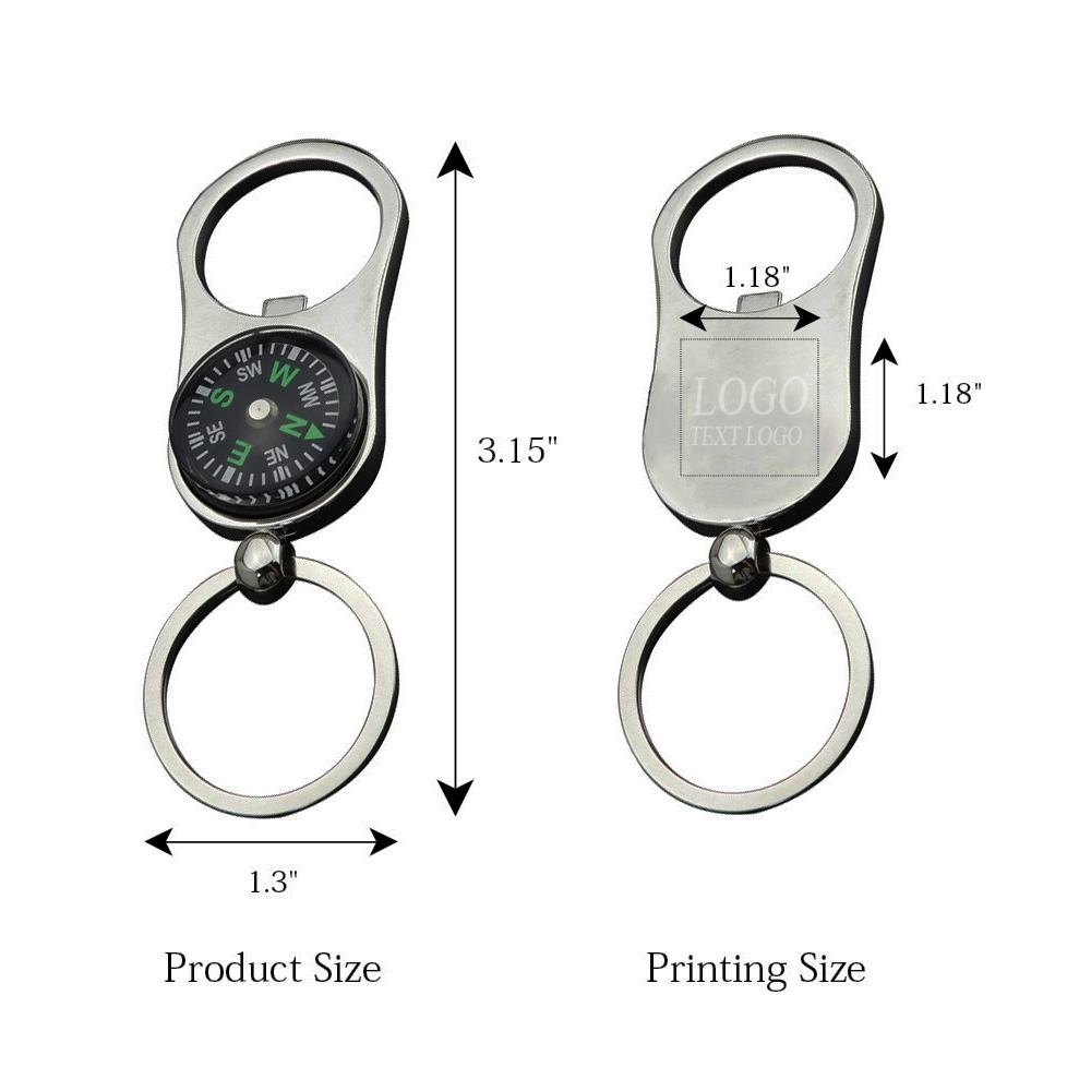 Portable Bottle Opener Compass Keychain