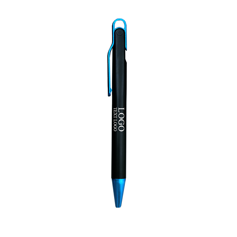 Customizable Plastic Spray paint Click Pen-blue with logo
