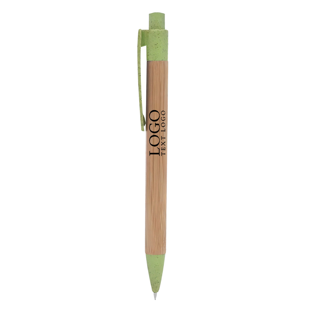 Bamboo Wheat Writer Pen Lime with Logo