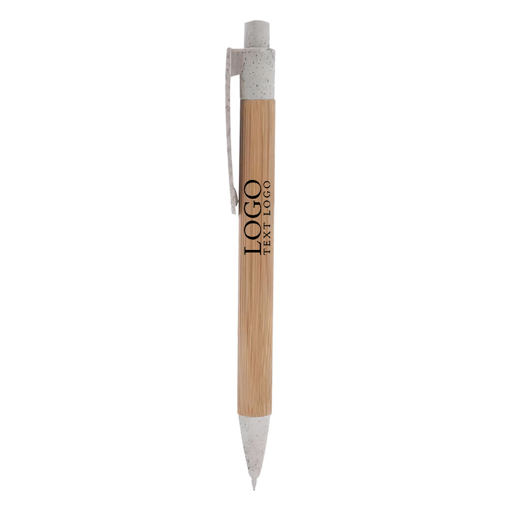 Bamboo Wheat Writer Pen Natural with Logo