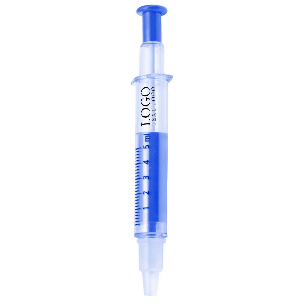 Blue Promo Multi Colors Syringe Highlighter Pens With Logo