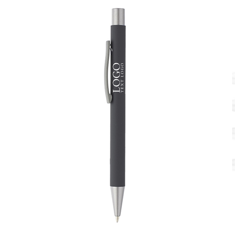 Cordova Rubber Coated Ballpoint Pen Black with Logo