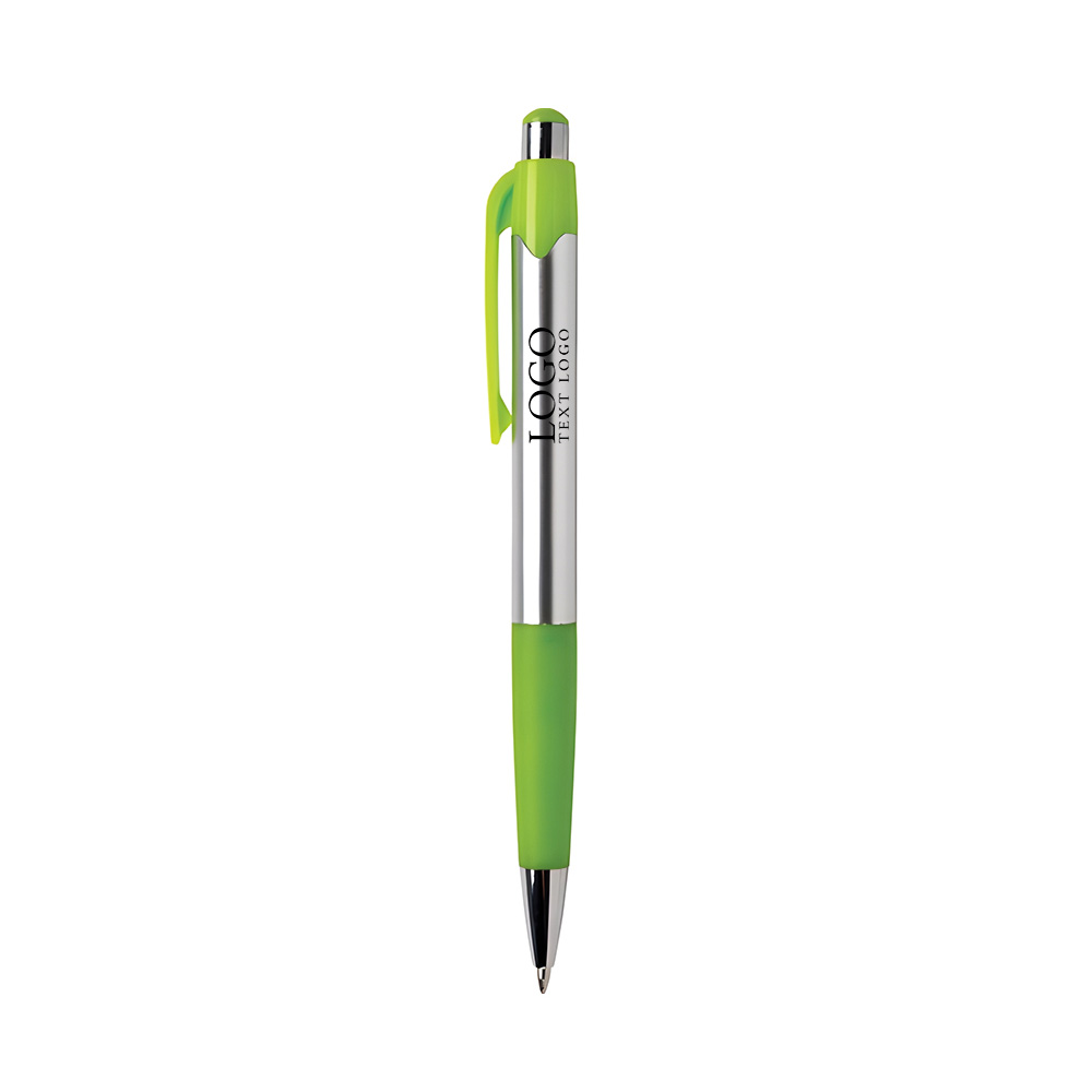 Mardi Gras Chrome Ballpoint Pen Lime with Logo
