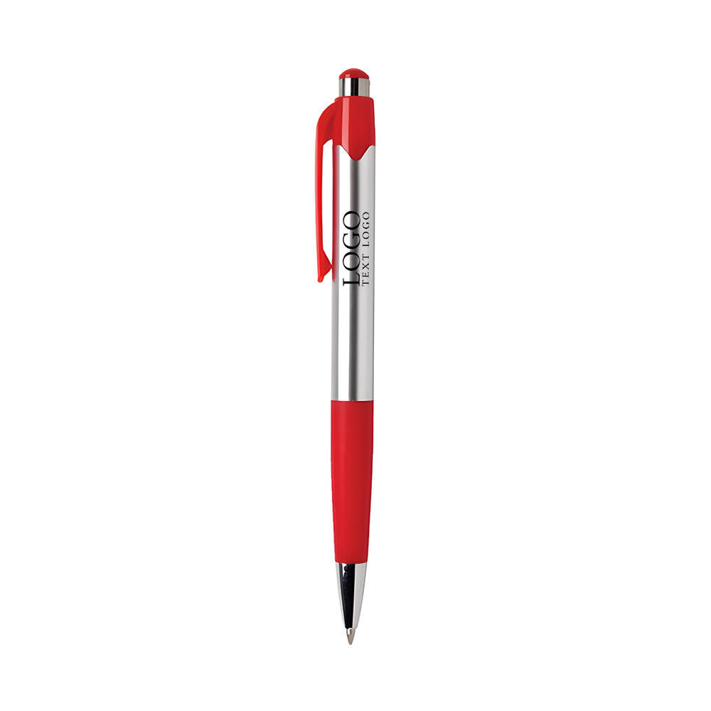 Mardi Gras Chrome Ballpoint Pen Red with Logo