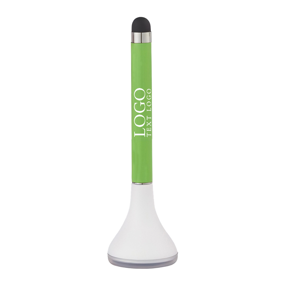 Novelty Stylus Pen Stand With Screen Cleaner Lime with Logo